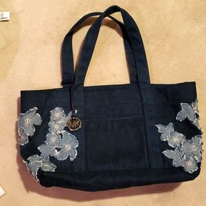 Michael Kors XL denim tote bag